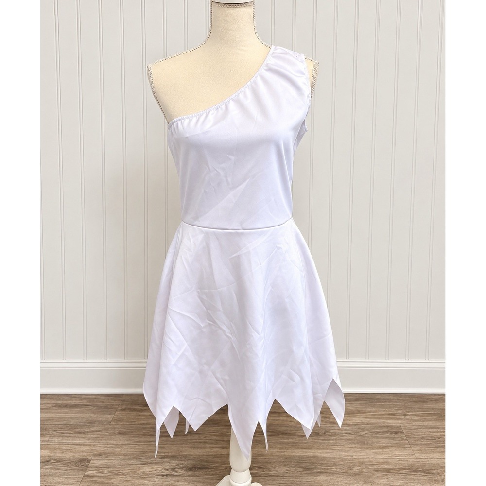 The Flintstones Wilma Flintstone Adult Costume White One Shoulder Dress Size M